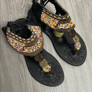 Colorful Beaded Sandals